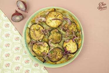 Tarte tatin van aubergine